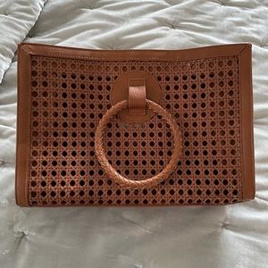 Universal Thread Brown Cognac Brown Shoulder Bag with Caning detail
